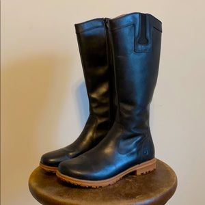 Bogs Leather Zip Boots Black